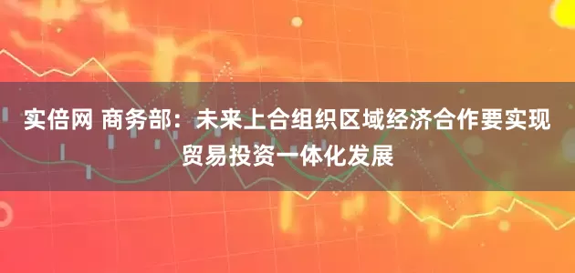 实倍网 商务部：未来上合组织区域经济合作要实现贸易投资一体化发展